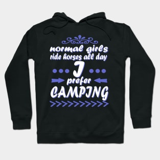Camping girl campfire tents forest gift Hoodie